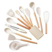 12/14Pcs Cooking Utensils Non-Stick Heat Resistant Silicone Spatula Spoon Oil Brush Shovel Egg Beater Set for Home AVE D