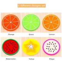 6pcs Fresh Fruit Coaster Novelty Mat Placement for Mugs Cup Table Decoration Office School F5187 AVE