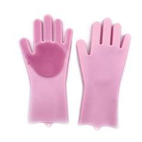 Silicone Scrubber Gloves AVE 1 pair rožinė