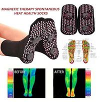 1 Pair Self Heating Magnetic Therapy Socks Health Care Breathable Massager Foot Care Socks raudona