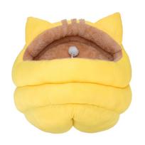 Katės urvas Pusiau uždara šilta naminių gyvūnų lova Nuimamas animacinių gyvūnų namelis Rudeniui ir Žiemai Geltonas L S(for 2-4kg)