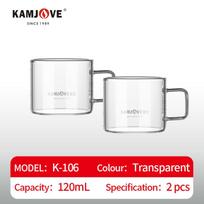 KAMJOVE Teacup 50/80/120/150ml Handle Transparent Glass Teacup Heat resistant Glass Water Cup Small Flower Teacup 50-150ml