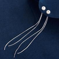 Pearl Tassel Earrings Women's Fashion Light Luxury French Retro High-end Design Sense Rear Hanging Earrings Women