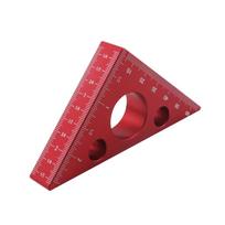 45/90 Degree Metric Scale Precision Angle Ruler Aluminum Alloy Thickened Triangle Ruler Multifunction Woodworking Tool raudona