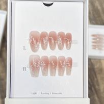 Hand-woven Armor French Ice-Transparent Nude Blush Manicure Removable Armor Plate extra small XS