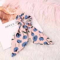 1pc Newest Ins Hair Bow, Simple Pony Tail Japanese Style Romantic Printed Satin Hair Band.