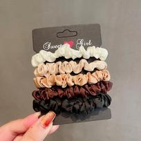 Advanced and Elegant, Minimalist Simulation Silk Hair Loop, Versatile, High-end Tie Hair Rope, High Ponytail Leather Band. Size fits all
