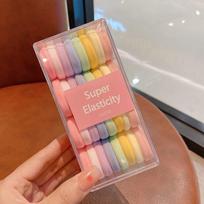 32PCS Colored Hair Circles, No Harm to Hair, High Horsetail Hair Rope, Tie Head Rope, High Elastic Box Set of Rubber Bands.