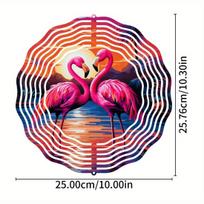 Vibrant Pink Flamingo Wind Spinner-Stainless Steel, Indoor/Outdoor Decorative Kinetic Yard Art, Perfect for Halloween, Christmas 01A