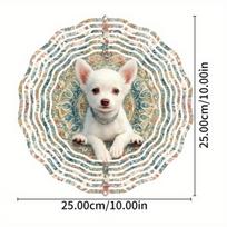 2D Metal Dog Wind Spinner Outdoor Garden Decor Seasonal Gift for Patio Yard Balcony Christmas Thanksgiving Home Decoration 01A