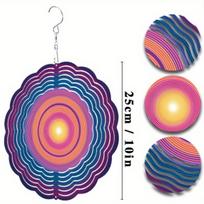 10 Inch Hanging Wind Spinner with Circular Design 360 Degree Rotating Hook for Balcony Lawn Garden Decor Creative Gift Idea 01A