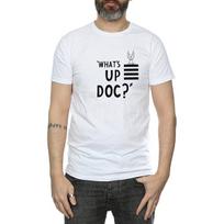 Looney Tunes Mens WhatÂ´s Up Doc Bugs Bunny Striped Cotton T-Shirt S balta