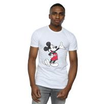 Disney Mens Traditional Wave Mickey Mouse Cotton T-Shirt XXL balta