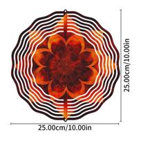 10 Inch Red and Orange Metal Wind Spinner Elegant Garden Decor with 360 Hook Intricate Flower Design for Balcony Lawn Patio All Season Outdoor 01A