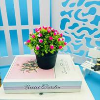 31 Solid Rose Bonsai Decorative Ornaments and Artificial Flowers rožinė