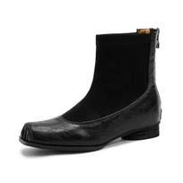 Brown Ballet Women's Boots Pig Nose Short Boots Leather Single Boots Skinny Boots Vintage Ballet Shoes Fall/Winter 2025 35 juoda
