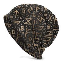 Viking Elder Runes Futhark Pattern Bonnet Homme Outdoor Knitting Hat Skullies Beanies Caps For Unisex Women Novelty Fabric Hats One Size