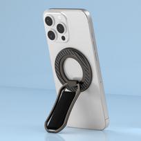 Mobiliojo telefono metalinis magnetinis laikiklis, skirtas Magsafe, nuimamas, reguliuojamas, 360° besisukantis, stiprus magnetinis stovas iPhone 16 15 Samsung juoda