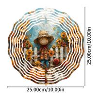 Kinetic Metal Wind Spinner Smiling Scarecrow Outdoor Garden Decor Floating Effect Art Unique Gift for Home Yard Patio 01A