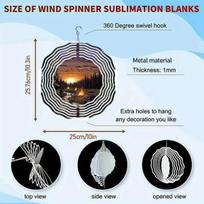 Black White Tropical Beach Sunset Metal Wind Chime Outdoor Garden Decor for Patio Lawn Backyard Beach Theme 20x30cm Durable Hanging