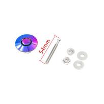 4x 3D Burnt Blue  Car Push Button Hood Quick Release Pins Bonnet Lock Clip Bumper Latch