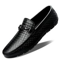 White lazy beanie shoes men's British casual leather shoes office business large size shoes first layer cowhide 36