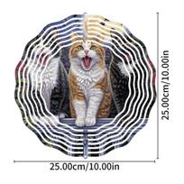 2D Metal Wind Spinner - 10 Inch Three Cat Design for Garden, Patio, or Indoor Decor | Weather-Resistant Outdoor Wind Chime | Perfect for Christmas 01A