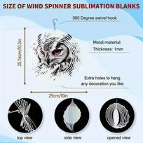 Kaijit - 2D Metal Wind Spinner with Artistic Owl Sketch Design, Dynamic Garden Windmill Decor 01A