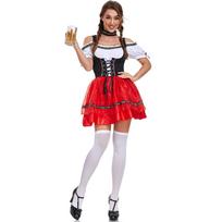 German Oktoberfest Carnival Costume Women's Sheath Dress Sexy Stage Costume L raudona