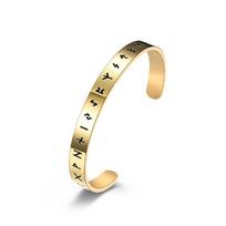 Titanium Steel Jewelry Nordic Viking Text Open Bracelet Viking Totem Mens and Womens Bracelet Handpiece