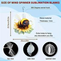 Three Dimensional Mandala Wind Chime with Cute Bee and Sunflower Design Dynamic Garden Sculpture for Outdoor Hanging Decoration