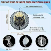 Metal Owl Wind Chime with 360 Degree Rotation Reflective Outdoor Garden Decor No Battery Needed Perfect Gift for Nature Lovers