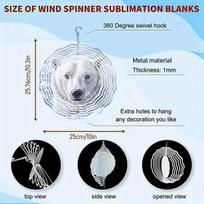 Polar Bear Metal Wind Chime with 360 Degree Rotation Outdoor Hanging Decor for Garden Patio Halloween Christmas Thanksgiving Holiday