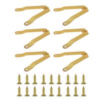 6Pcs Elegant Gold Folding Hinges Gold Finish Folding Support Hinges Upgrades for Home Cabinet & Jewelry Box Enhancement