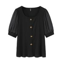 Sweet & Spicy Plus Size Women's 2022 Square Neck Ribbed Knit Shirt - Slimming & Concealing 3012 XL (120-155 lbs) juoda