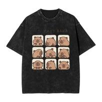 Capybara Rodent Animal Lovers Humor Hip Hop T-Shirts Short-Sleeved Tshirt Beach Cotton Breathable Oversized Clothes S