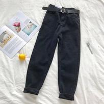2020 Spring/Autumn Women's High Waist Loose Wide-Leg Cropped Jeans Small juoda