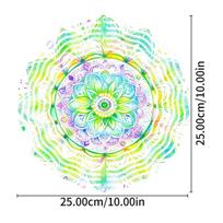 10 Inch Metal Mandala Flower Wind Spinner Vibrant Hanging Decor for Garden Patio Outdoor 360 Degree Hook Elegant Gift for Spring Summer Fall 01A