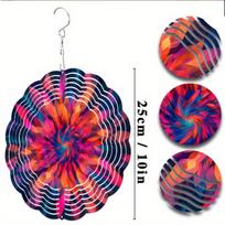 Colorful 10 Inch Hanging Wind Chime Artistic Unique Outdoor Decor for Garden Lawn Spring Summer Gift with Rotating Hook 01A