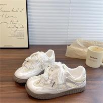 Women's summer ballet shoes lace breathable white shoes versatile casual board shoes 35