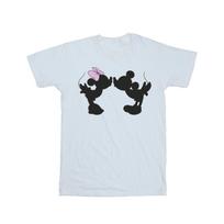 Disney Womens/Ladies Mickey Minnie Kiss Silhouette Cotton Boyfriend T-Shirt S balta