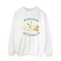 Disney Mens Mickey Mouse Merry Kissmas Sweatshirt S balta