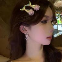 Fish tail pearl side hairpin high sense Internet celebrity light luxury temperament duck bill clip personality sweet hair accessories women