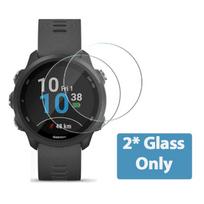 2-in-1 apsauginis dėklas + ekrano apsauga, skirta Garmin Forerunner 245 245 Music, minkštas TPU apsauginis dangtelis, grūdinto stiklo plėvelė juoda