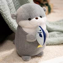 1pc New Otter Hug Fish Plush Toys Stuffed Wild Animal Cartoon Dolls Soft Sloth Throw Pillow Christmas Birthday Gift for Kids about 30cm