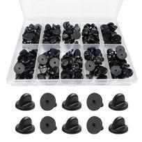 150Pcs Rubber Pin Backs Locking With Storage Case Keepers for Brooch Tie Hat Badge One Size juoda