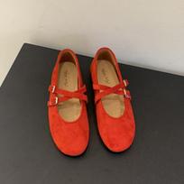 French gentle wind cross Mary Jane shoes with skirt fairy wind red single shoes temperament shallow mouth soft sole grandma shoes 35
