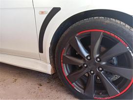 Pair Matte Black Front Fender Side Vent Cover For Mitsubishi Lancer EVO 2008-15