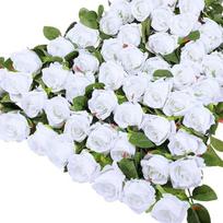 Artificial Roses Bulk Fake Roses with Long Stems Silk Roses Flowers Bouquets for Wedding Floral Arrangement Valentine's Day 50 PCS