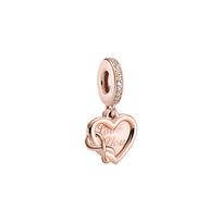 Pandora Rose Gold Heart Pendant Love You Forever Women Jewelry 789369C01 Rose Gold white